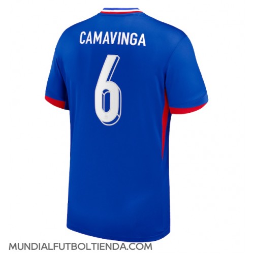 Camiseta Francia Eduardo Camavinga #6 Primera Equipación Replica Eurocopa 2024 mangas cortas